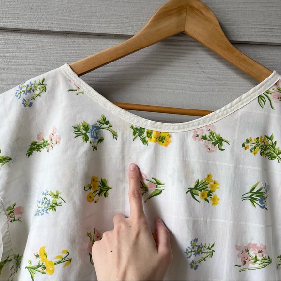 Handmade Vintage Utica Botanical Floral Ruffled Dress SKU 02211 - Picture 6 of 16